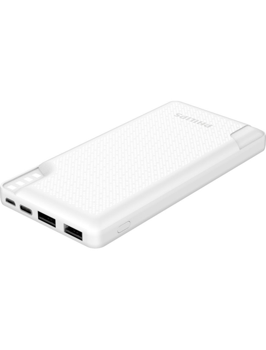Philips DLP2010NW/62 10.000 Mah 2 x 2.4A USB Çıkış Micro USB + Type C Giriş Powerbank Beyaz Philips DLP2010NW/62 10.000 Mah 2 x 2.4A USB Çıkış Micro USB + Type C Giriş Powerbank Beyaz