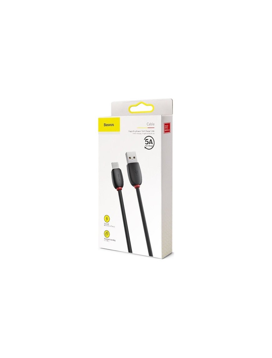 Baseus Purple Ring USB Type C 5A Flash Charg Şarj USB Kablosu Siyah - CATZS-01 Baseus Purple Ring USB Type C 5A Flash Charg Şarj USB Kablosu Siyah - CATZS-01
