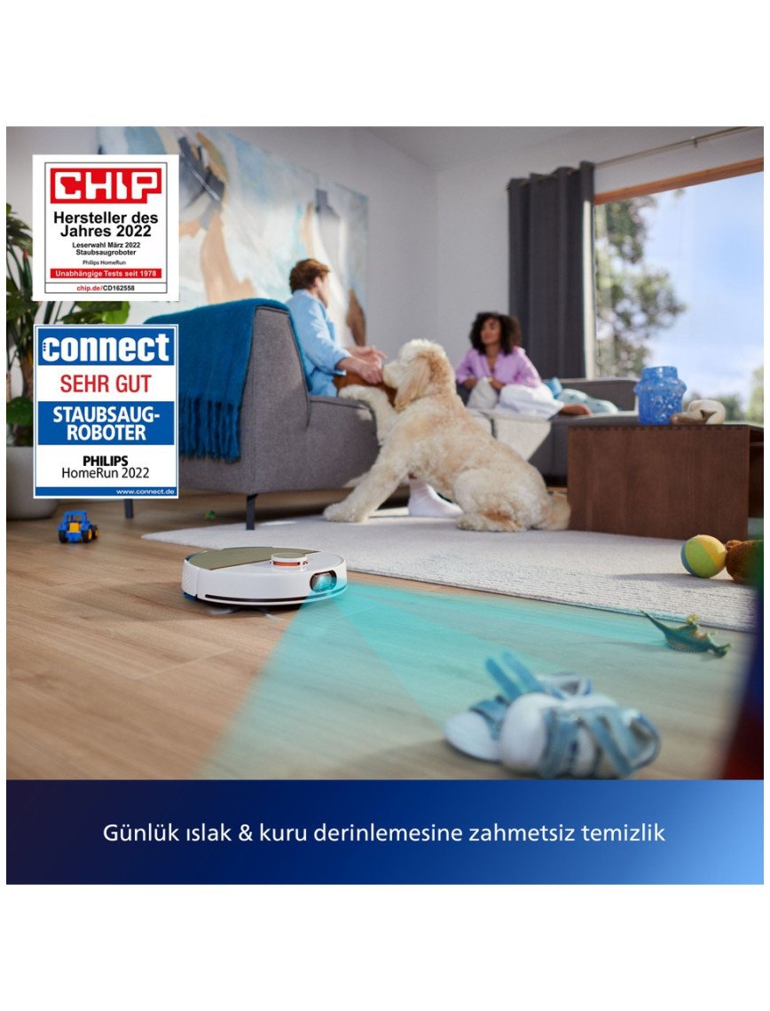 Philips XU7000/02 7000 Serisi HomeRun Aqua Islak Kuru Robot Süpürge, Sarj İstasyonlu, İpek Beyaz ve Altın Sarısı, Philips XU7000/02 7000 Serisi HomeRun Aqua Islak Kuru Robot Süpürge, Sarj İstasyonlu, İpek Beyaz ve Altın Sarısı,