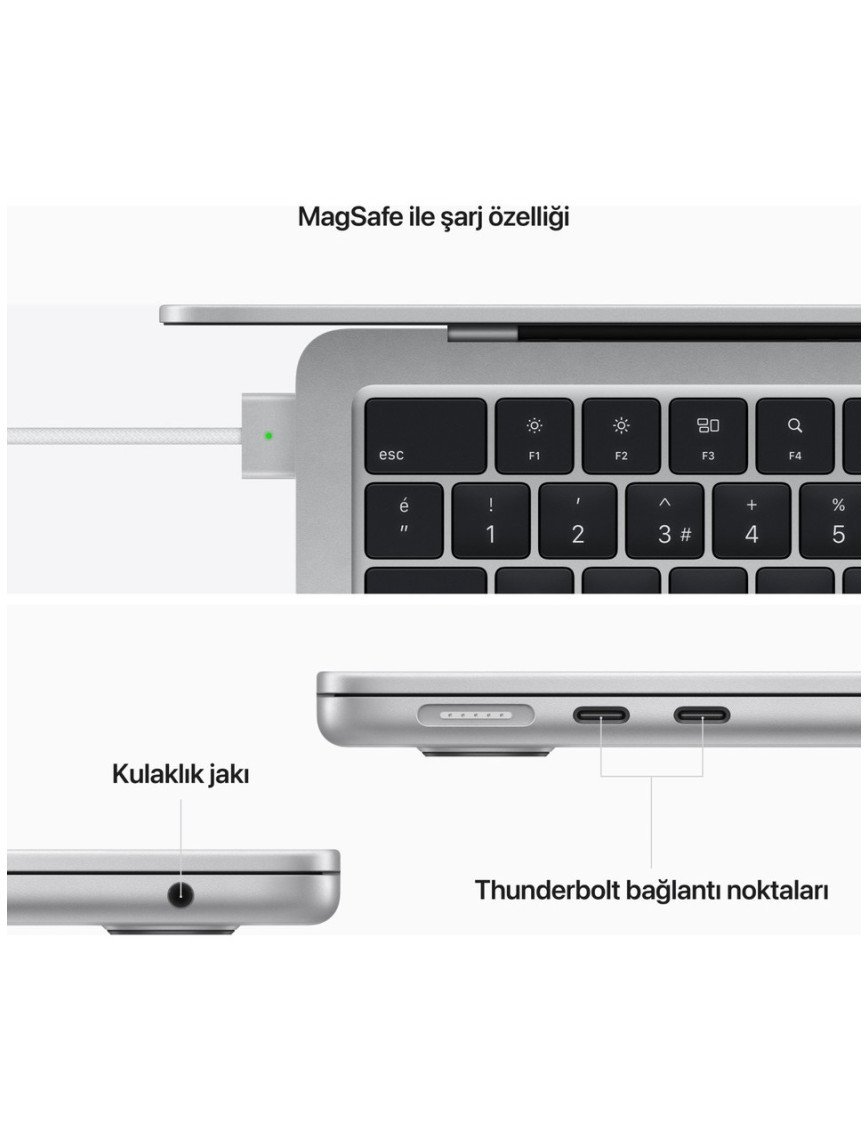 Apple MacBook Air M2 16GB 256GB SSD macOS 13" Taşınabilir Bilgisayar Gümüş MC7V4TU/A Apple MacBook Air M2 16GB 256GB SSD macOS 13" Taşınabilir Bilgisayar Gümüş MC7V4TU/A