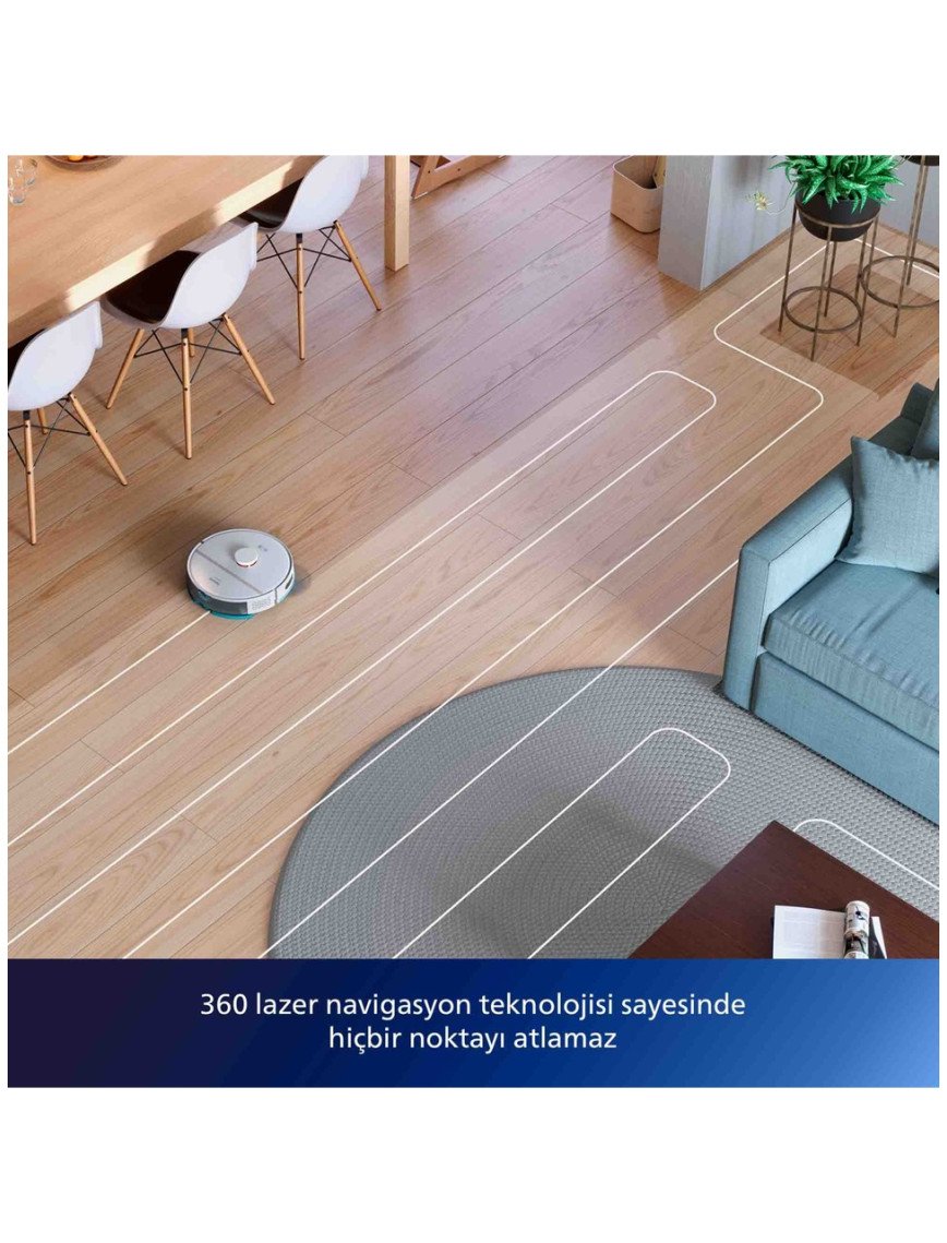 Philips XU2100/20 2000 Serisi Islak Kuru Moplu İstasyonlu Robot Süpürge, HomeRun Uygulaması, LDS Radar Navigasyon, Beyaz, Philips XU2100/20 2000 Serisi Islak Kuru Moplu İstasyonlu Robot Süpürge, HomeRun Uygulaması, LDS Radar Navigasyon, Beyaz,