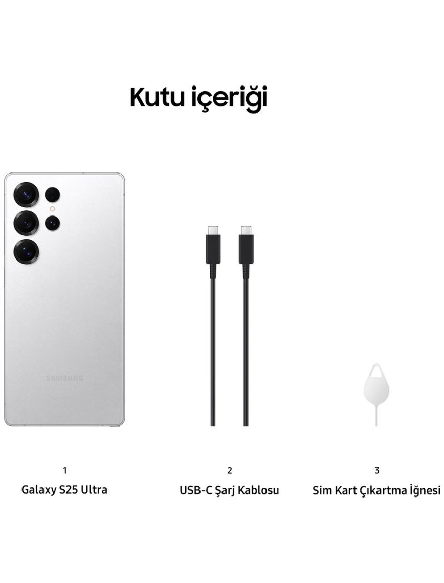 Samsung Galaxy S25 Ultra 512 GB 12 GB Ram (Samsung Türkiye Garantili) Gümüş Titanyum Samsung Galaxy S25 Ultra 512 GB 12 GB Ram (Samsung Türkiye Garantili) Gümüş Titanyum