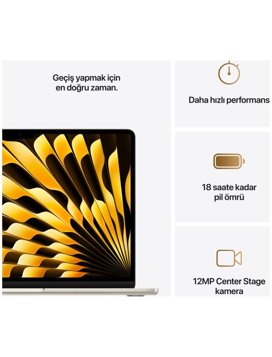 Apple MacBook Air M4 16GB 256GB SSD macOS 13" Taşınabilir Bilgisayar Yıldız Işığı MW0Y3TU/A Apple MacBook Air M4 16GB 256GB SSD macOS 13" Taşınabilir Bilgisayar Yıldız Işığı MW0Y3TU/A