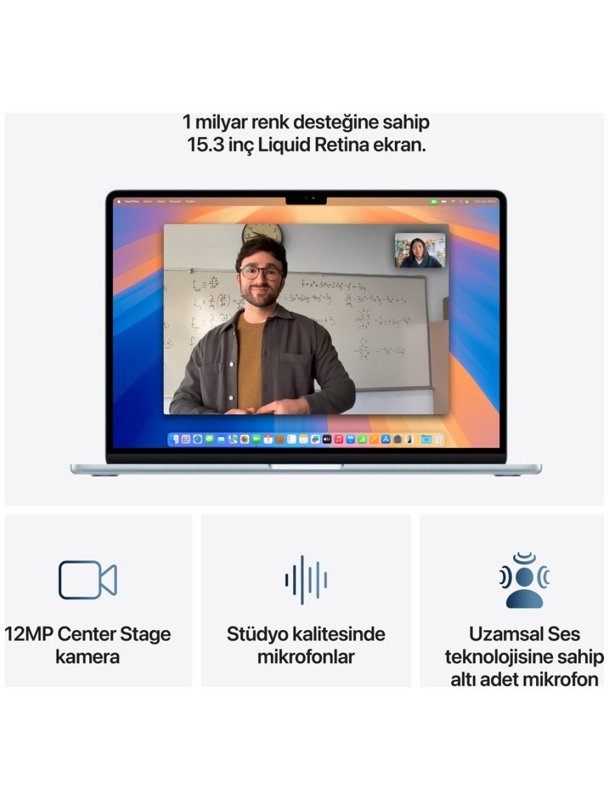 Apple MacBook Air M4 16GB 512GB SSD macOS 15" Taşınabilir Bilgisayar Gök Mavisi MC7C4TU/A Apple MacBook Air M4 16GB 512GB SSD macOS 15" Taşınabilir Bilgisayar Gök Mavisi MC7C4TU/A