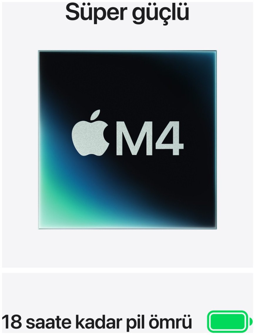 Apple MacBook Air M4 16GB 512GB SSD macOS 15" Taşınabilir Bilgisayar Gümüş MW1H3TU/A Apple MacBook Air M4 16GB 512GB SSD macOS 15" Taşınabilir Bilgisayar Gümüş MW1H3TU/A