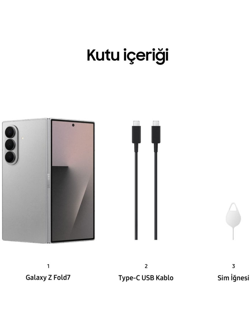 Samsung Galaxy Z Fold7 512 GB 12 GB Ram (Samsung Türkiye Garantili) Gümüş Samsung Galaxy Z Fold7 512 GB 12 GB Ram (Samsung Türkiye Garantili) Gümüş