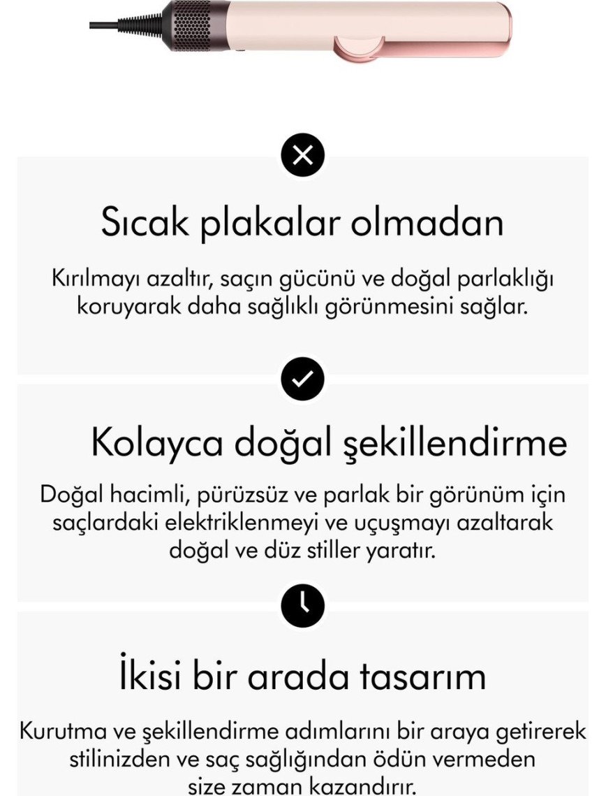 Dyson Airstrait Saç Düzleştirici İyon Teknolojili Titanyum Plaka 80-140°C 3 Kademeli Profesyonel Kullanım Dyson Airstrait Saç Düzleştirici İyon Teknolojili Titanyum Plaka 80-140°C 3 Kademeli Profesyonel Kullanım