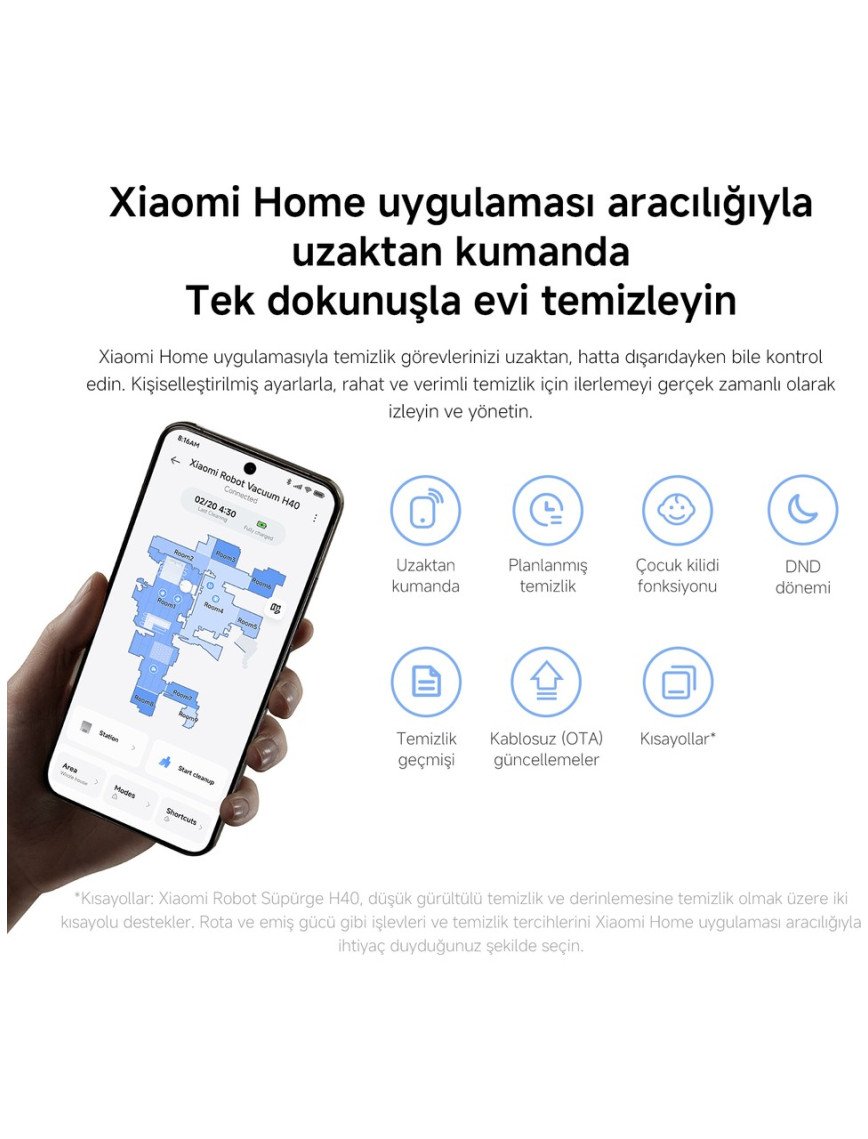 Xiaomi Robot Vacuum H40 Akıllı Robot Süpürge + Mop 10000PA (Xiaomi Türkiye Garantili) Xiaomi Robot Vacuum H40 Akıllı Robot Süpürge + Mop 10000PA (Xiaomi Türkiye Garantili)